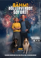 Zur Kieler Woche präsentieren Martin Brambach und Christine Sommer neues PETA-Motiv: „Böllerverbot sofort!“