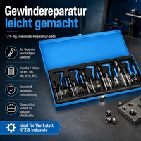 AGT 131-teiliges Gewindereparatur-Set für M5 bis M12