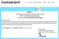 Vom neutralen Wirtschaftsportal FranchiseVergleich ausgezeichnet
