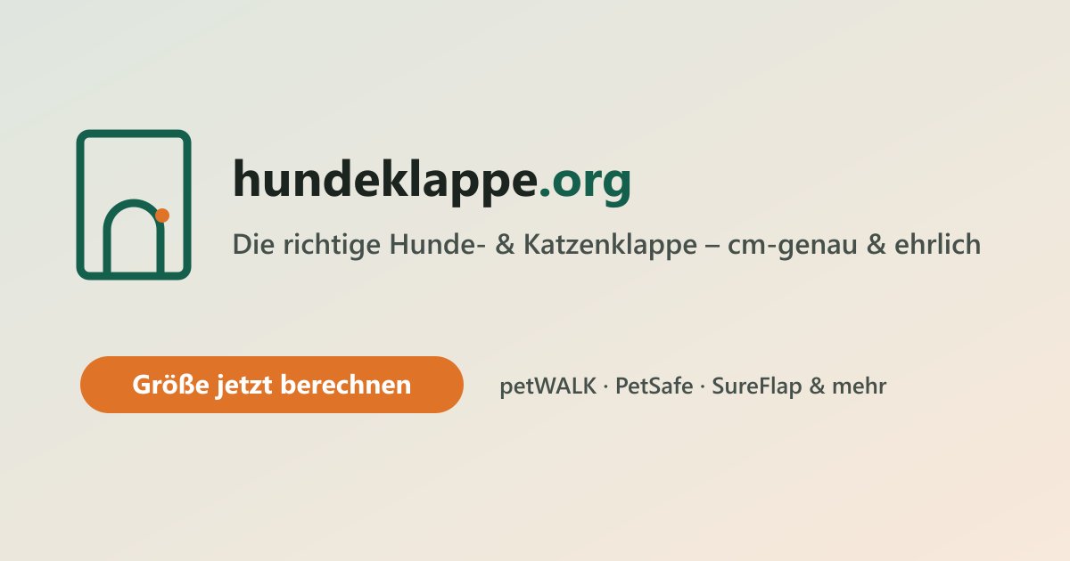 Kostenloser Rechner findet die richtige Hundeklappen-Größe